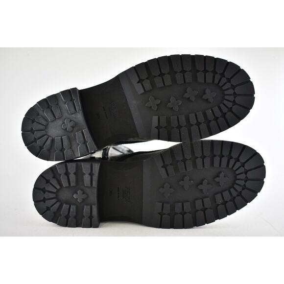 Fendi Black Grey White Tie Dye Canvas Lace Up Tie Logo Combat Biker Boot 39.5 - Picture 12 of 12